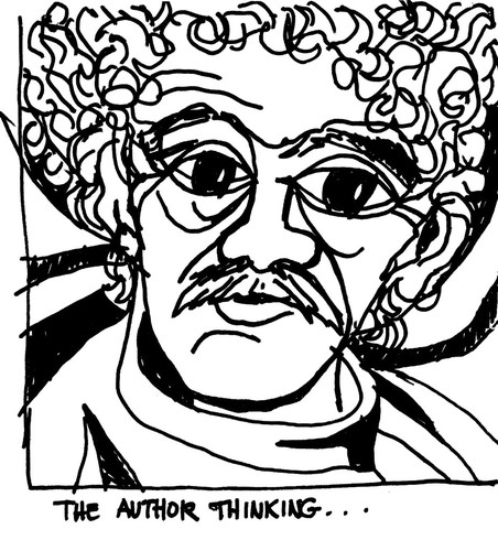 Drawing of Richard York: "Author Thinking"