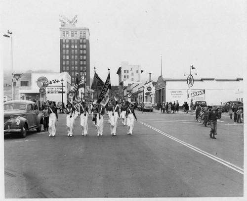 Parade, Burbank Junior High School Marching Band, 1945