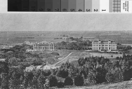 View of Berkeley looking west from the hills, 1873