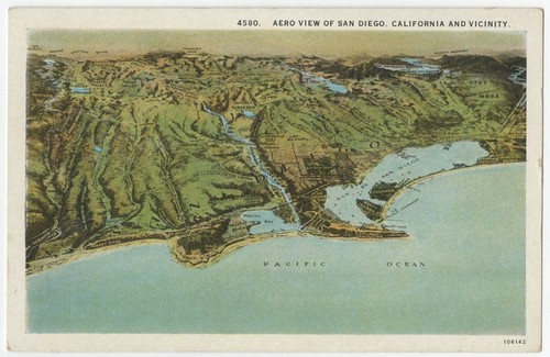 Aero view of San Diego, California and vicinity