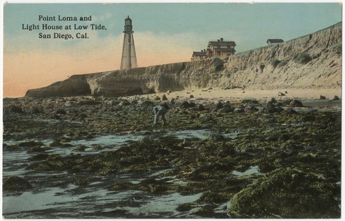 Point Loma and Light House at low tide, San Diego, Cal