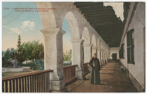 Corridor of Santa Barbara Mission, Santa Barbara, California