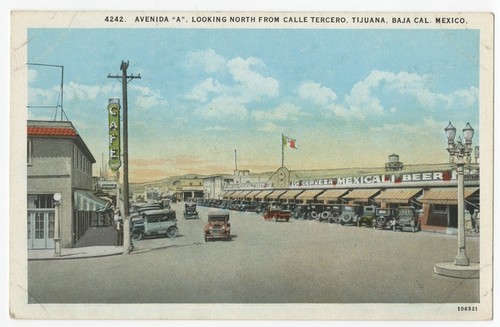 Avenida "A", looking north from Calle Tercero, Tijuana, Baja Cal. Mexico