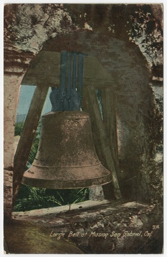 Large bell at Mission San Gabriel, Cal