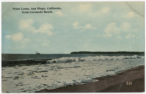 Point Loma, San Diego, California, from Coronado Beach