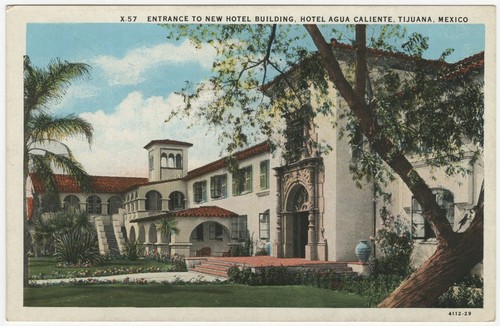 Entrance to new hotel building, Hotel Agua Caliente, Tijuana, Mexico