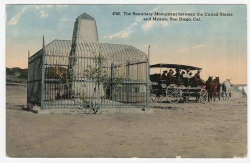 The Boundary Monument between the United States and Mexico, San Diego, Cal