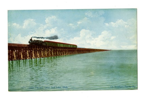 Lucin cut-off, Great Salt Lake, Utah on Southern Pacific Ry