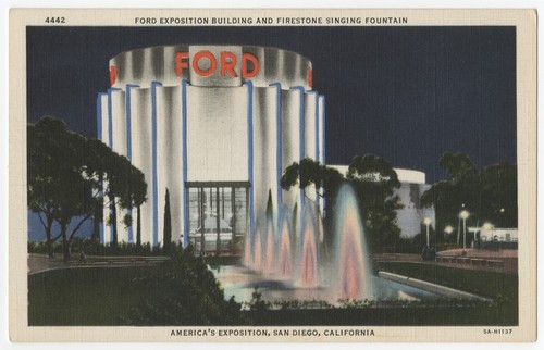 Ford Exposition Building and Firestone Singing Fountain