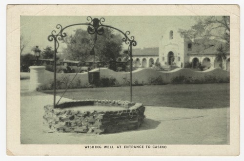 Wishing well at entrance to casino