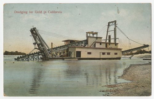 Dredging for gold in California