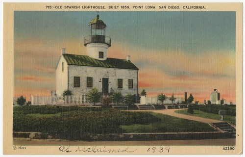 Old Spanish lighthouse. Built 1850, Point Loma, San Diego, California