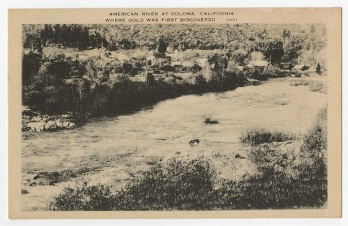 American river at Coloma, California where gold was first discovered