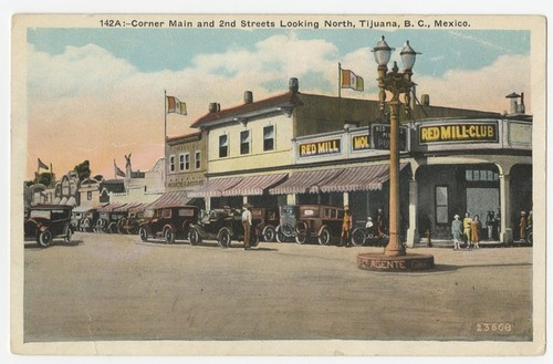 Corner Main and 2nd Streets looking north, Tijuana, B.C., Mexico