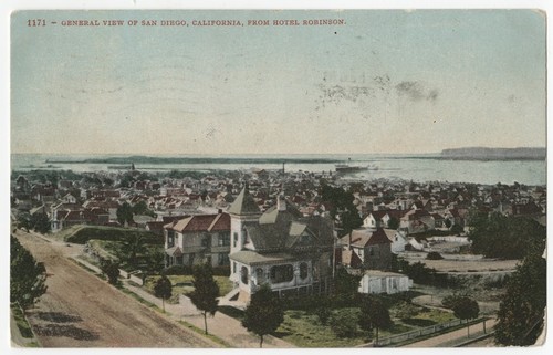 General view of San Diego, California, from Hotel Robinson