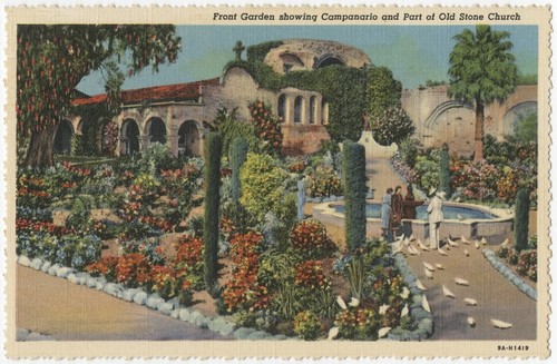 Front garden showing Campanario and part of Old Stone Church