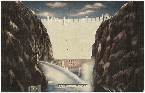 Boulder Dam at night