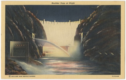 Boulder Dam at night