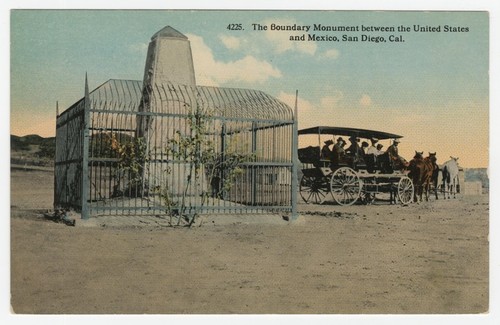 The Boundary Monument between the United States and Mexico, San Diego, Cal