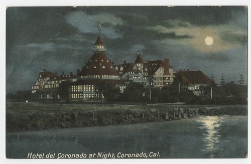 Hotel del Coronado at night, Coronado, Cal