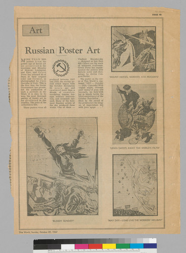 Russian Poster Art: page 49: This World, Sunday, October 29, 1967: S.F. Sunday Examiner & Chronicle