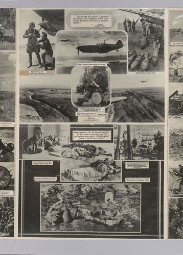 [No title: Soviet photos poster: printed in English: Soviet military in action: Soviet Air Forces scenes: Agricultures: Labor etc.]