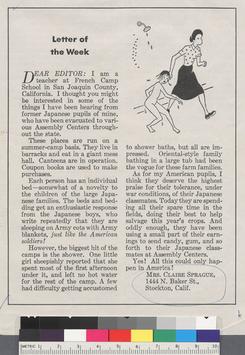 "Letter of the Week", Saturday Evening Post