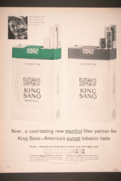 Now…a cool tasting new menthol filter partner for King Sano-America's purest tobacco taste