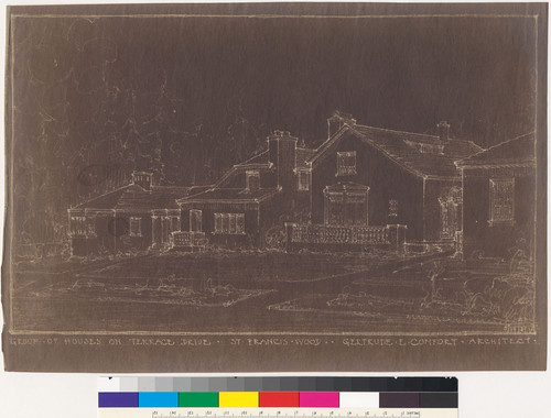 Terrace Drive Houses, Proposed Group, perspective (3), San Francisco, 1919