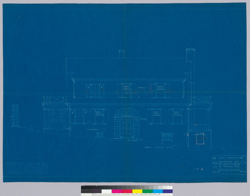 Mason Residence, west elevation, San Francisco, 1918