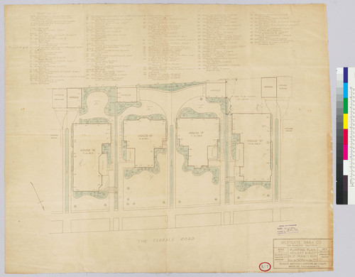 Planting plan for houses M-N-O-P, San Francisco, 1916