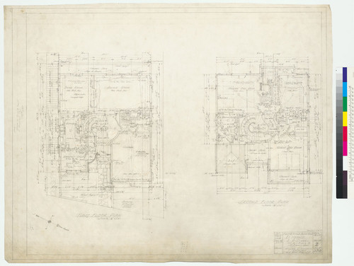 Clarke Residence, first and second floor plans, San Francisco, 1937