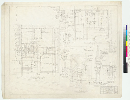 Clarke Residence, basement, roof and plot plans, San Francisco, 1937