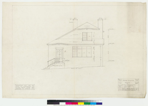 Terrace Drive Houses, House 2, south elevation, San Francisco, 1921