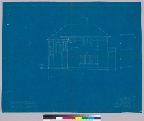 Rice Residence, east elevation, San Francisco, 1918