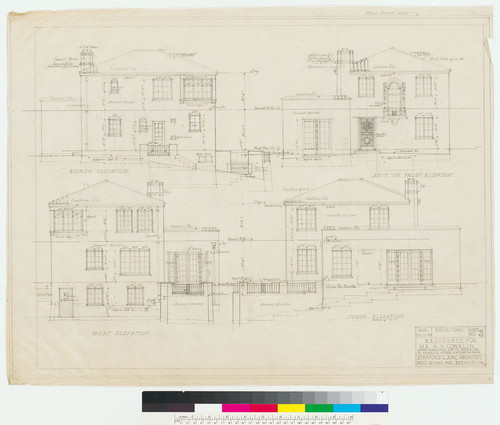 Conklin Residence, elevations, San Francisco, 1922