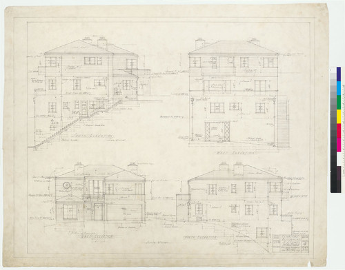 Clarke Residence, elevations, San Francisco, 1937