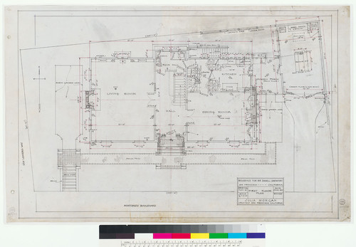 Davenport Residence, first floor plan, San Francisco, 1917