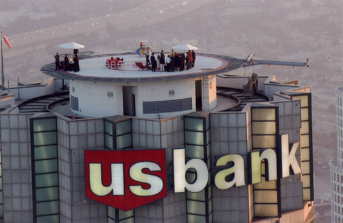 Rooftop party, U.S. Bank Tower