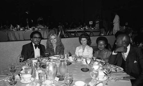 Guests posing together during the NAACP Image Awards, Los Angeles, 1978