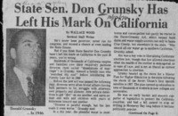 State Sen. Don Grunsky has left his mark on California