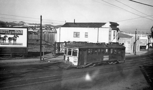 [Streetcar on Mission Street near Daly City]