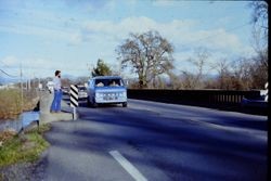 Bridge on Highway 12 over the Laguna de Santa Rosa flood plain at the eastern edge of Sebastopol, California, 1970s