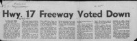 Hwy. 17 Freeway Voted Down
