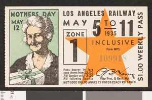 Los Angeles Railway weekly pass, 1935-05-05