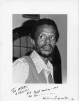 Autographed photo of Horace Tapscott, 1977 [descriptive]