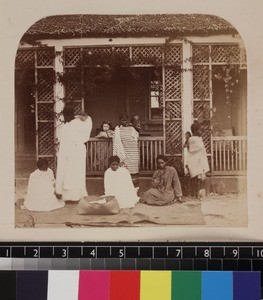 Group portrait of a mission household, Madagascar, ca.1865-1885