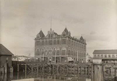 Stockton - Harbors - 1890s: Masonic Temple at head of channel