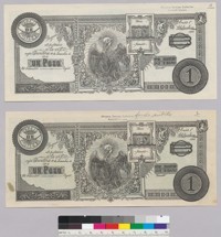 Un Peso banknotes 1 and 2 (front)