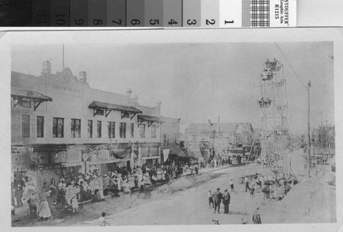 Ferris Wheel on Main Street in Turlock, California, circa 1912